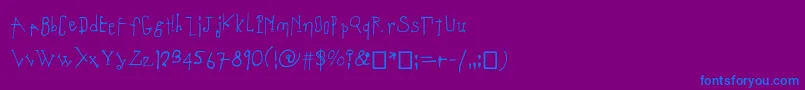 フォントCoulant – 紫色の背景に青い文字