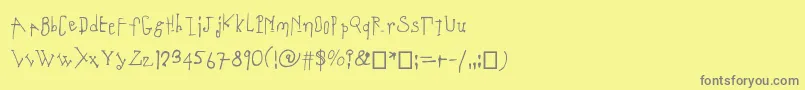 Coulant-Schriftart – Graue Schriften auf gelbem Hintergrund