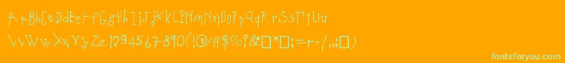 フォントCoulant – オレンジの背景に緑のフォント