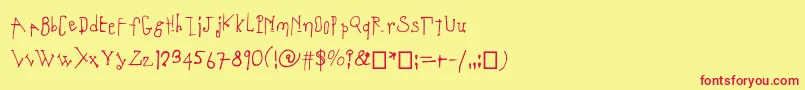 Coulant-Schriftart – Rote Schriften auf gelbem Hintergrund