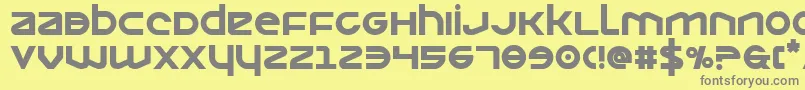 フォントOpiliobold – 黄色の背景に灰色の文字