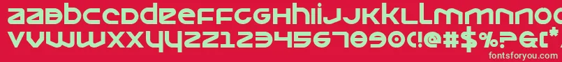 フォントOpiliobold – 赤い背景に緑の文字