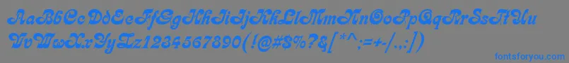 KarinRegular Font – Blue Fonts on Gray Background