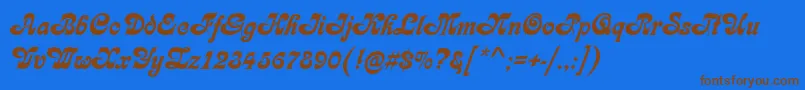 KarinRegular Font – Brown Fonts on Blue Background