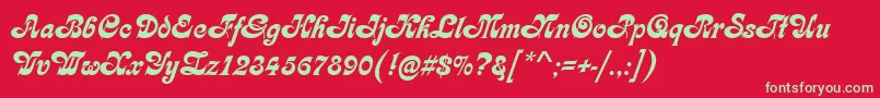 KarinRegular Font – Green Fonts on Red Background