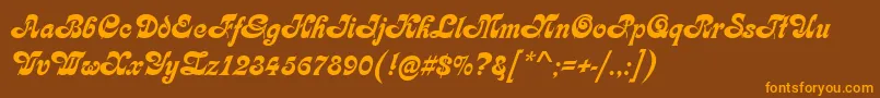 KarinRegular Font – Orange Fonts on Brown Background