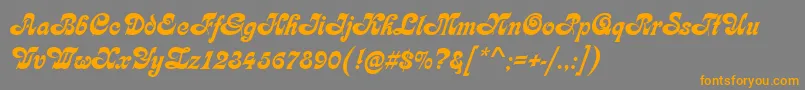 KarinRegular-Schriftart – Orangefarbene Schriften auf grauem Hintergrund