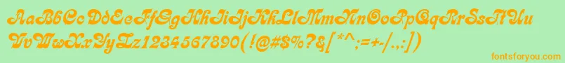 KarinRegular Font – Orange Fonts on Green Background