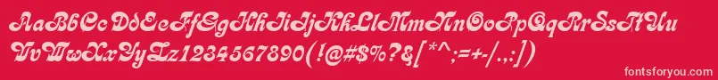 KarinRegular Font – Pink Fonts on Red Background
