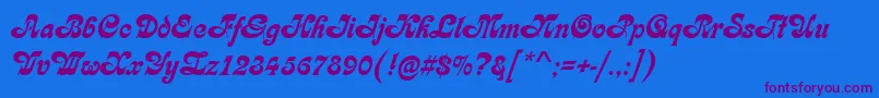 KarinRegular Font – Purple Fonts on Blue Background