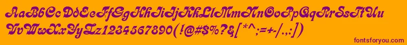 KarinRegular Font – Purple Fonts on Orange Background
