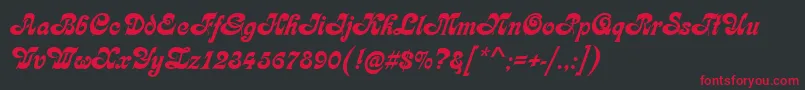 KarinRegular Font – Red Fonts on Black Background