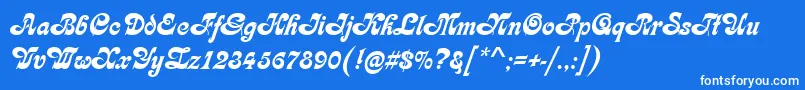KarinRegular Font – White Fonts on Blue Background