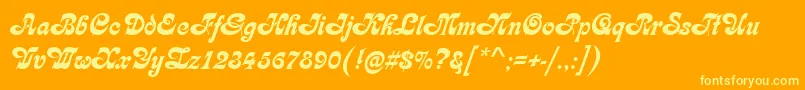 KarinRegular Font – Yellow Fonts on Orange Background