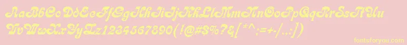 KarinRegular Font – Yellow Fonts on Pink Background