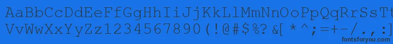 WebHebrewMonospace Font – Black Fonts on Blue Background