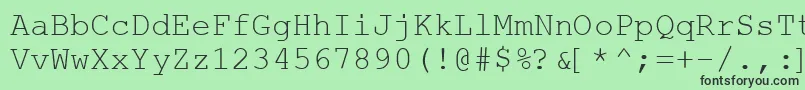 フォントWebHebrewMonospace – 緑の背景に黒い文字