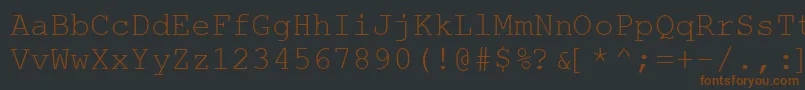 Fonte WebHebrewMonospace – fontes marrons em um fundo preto