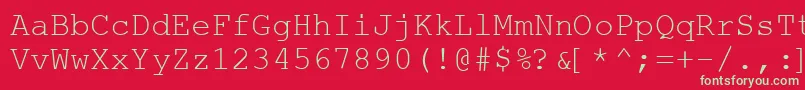 WebHebrewMonospace-Schriftart – Grüne Schriften auf rotem Hintergrund