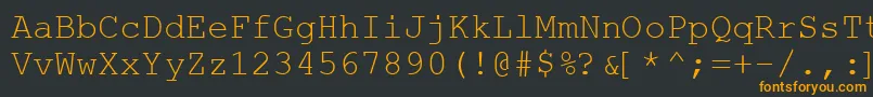 フォントWebHebrewMonospace – 黒い背景にオレンジの文字