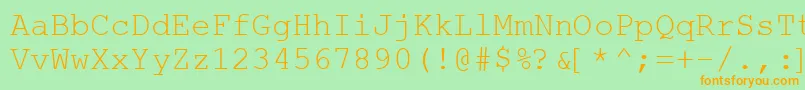 フォントWebHebrewMonospace – オレンジの文字が緑の背景にあります。