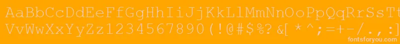 WebHebrewMonospace Font – Pink Fonts on Orange Background