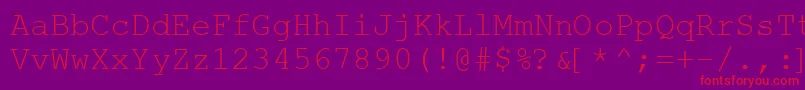 WebHebrewMonospace Font – Red Fonts on Purple Background