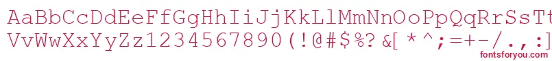 WebHebrewMonospace Font – Red Fonts on White Background