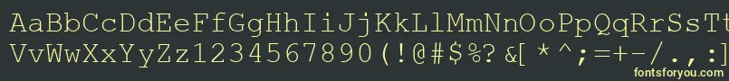 フォントWebHebrewMonospace – 黒い背景に黄色の文字