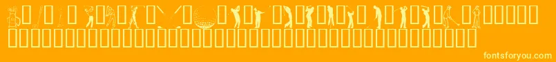 Holeo Font – Yellow Fonts on Orange Background