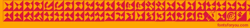 フォントEmporiumnf – オレンジの背景に赤い文字