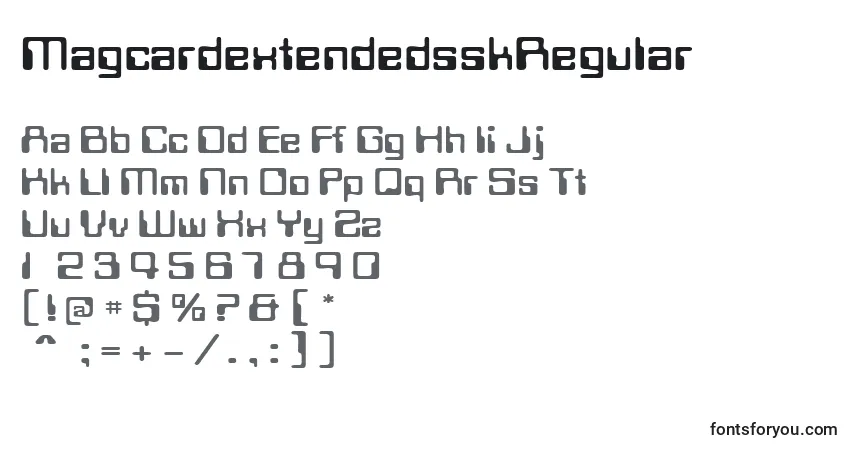 Шрифт MagcardextendedsskRegular – алфавит, цифры, специальные символы