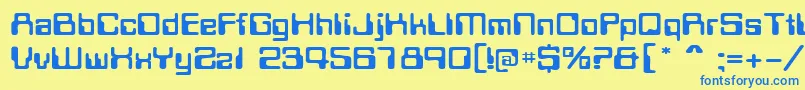 MagcardextendedsskRegular Font – Blue Fonts on Yellow Background