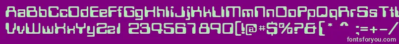 MagcardextendedsskRegular Font – Green Fonts on Purple Background