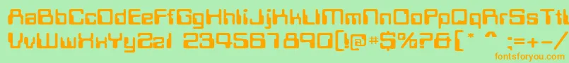 MagcardextendedsskRegular Font – Orange Fonts on Green Background