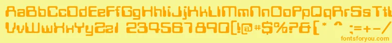 MagcardextendedsskRegular Font – Orange Fonts on Yellow Background