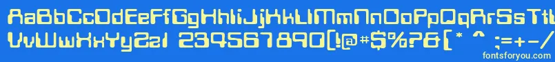 MagcardextendedsskRegular Font – Yellow Fonts on Blue Background