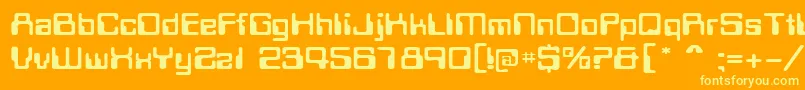 MagcardextendedsskRegular Font – Yellow Fonts on Orange Background