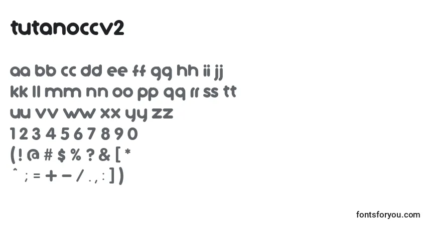 Czcionka TutanoCcV2 – alfabet, cyfry, specjalne znaki