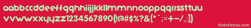 TutanoCcV2 Font – Green Fonts on Red Background