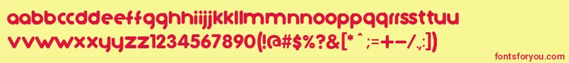 TutanoCcV2 Font – Red Fonts on Yellow Background