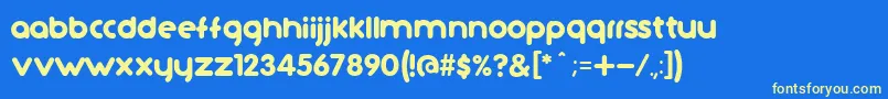 TutanoCcV2 Font – Yellow Fonts on Blue Background