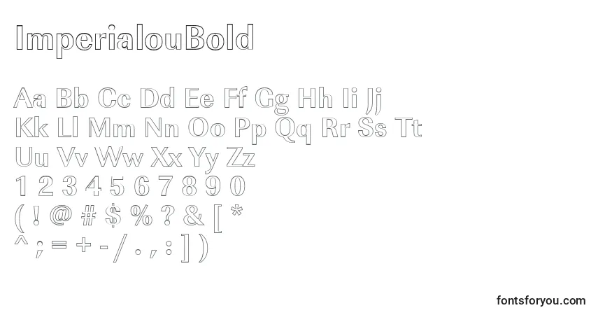 Schriftart ImperialouBold – Alphabet, Zahlen, spezielle Symbole