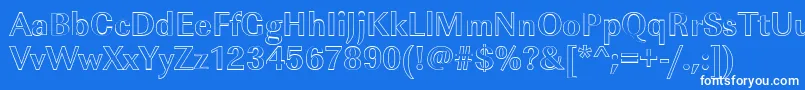 ImperialouBold-Schriftart – Weiße Schriften auf blauem Hintergrund