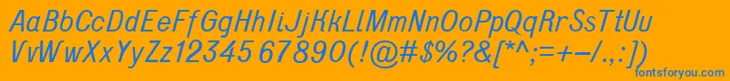 D431Italic Font – Blue Fonts on Orange Background