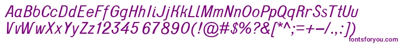 D431Italic Font – Purple Fonts on White Background