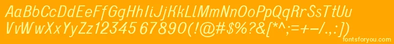 D431Italic Font – Yellow Fonts on Orange Background