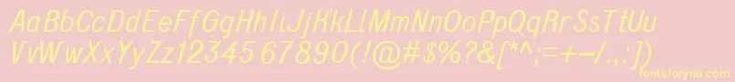 D431Italic Font – Yellow Fonts on Pink Background