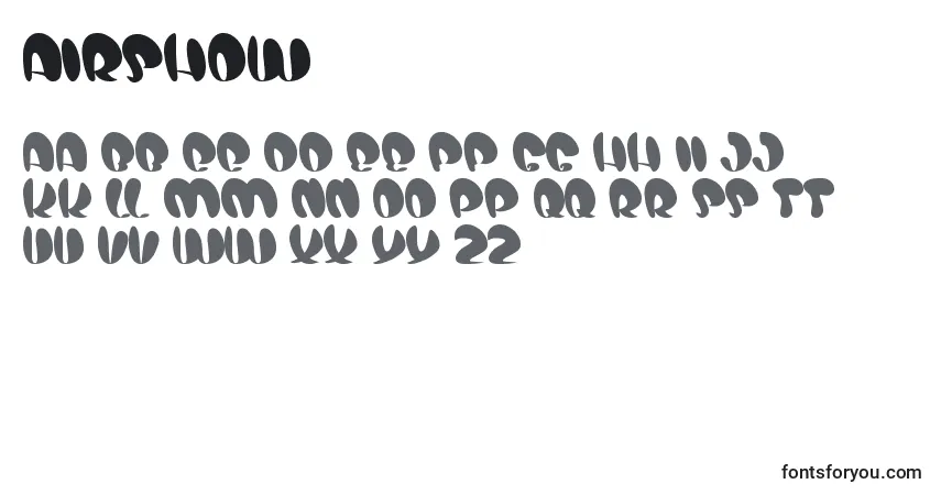 AirShow Font – alphabet, numbers, special characters