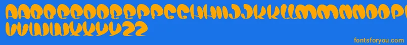 AirShow Font – Orange Fonts on Blue Background